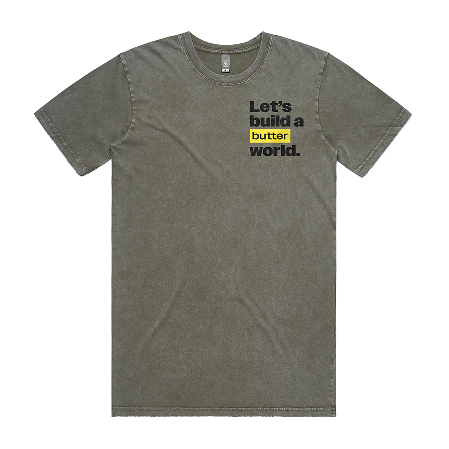 let's build a butter world tee - forest green